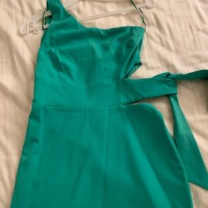 Zara mini light green dress with side tie